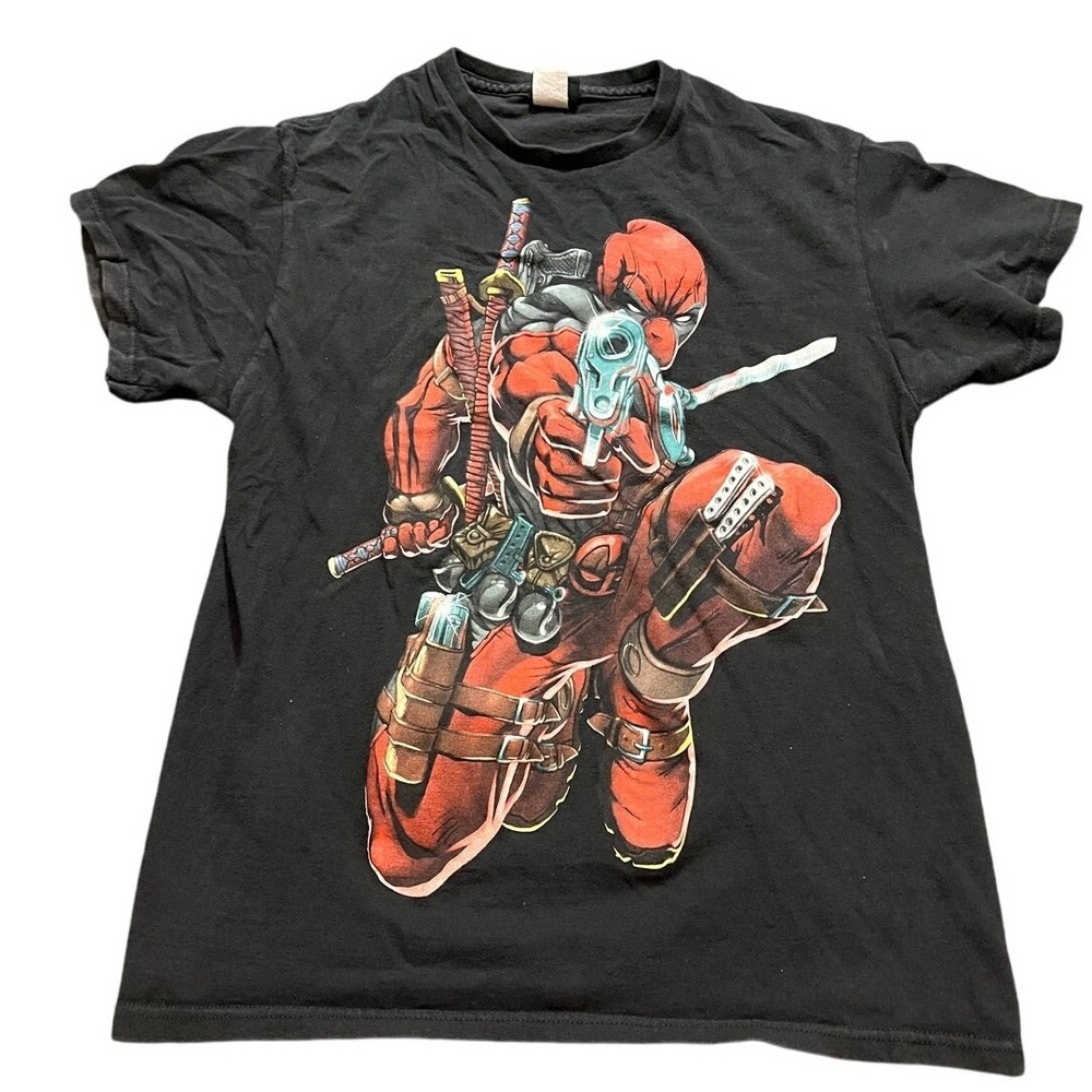 Mad Engine Deadpool T-Shirt Mens Small Black Marvel Comics Graphic 2012 Print